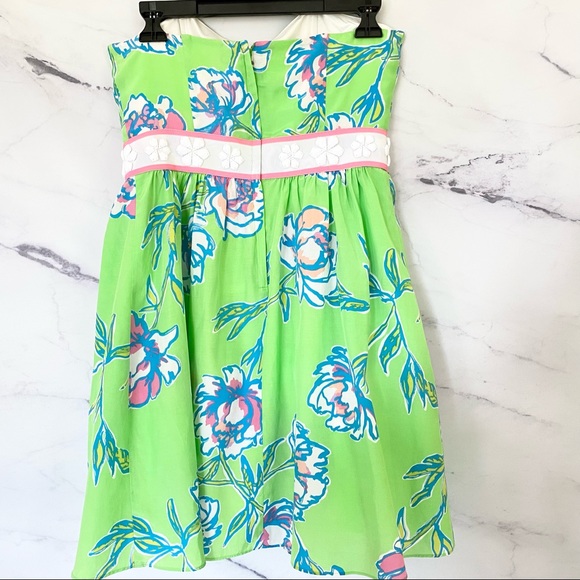 Lilly Pulitzer Langley Dress Strapless Tossed Print Size 4 48322 - Picture 5 of 9